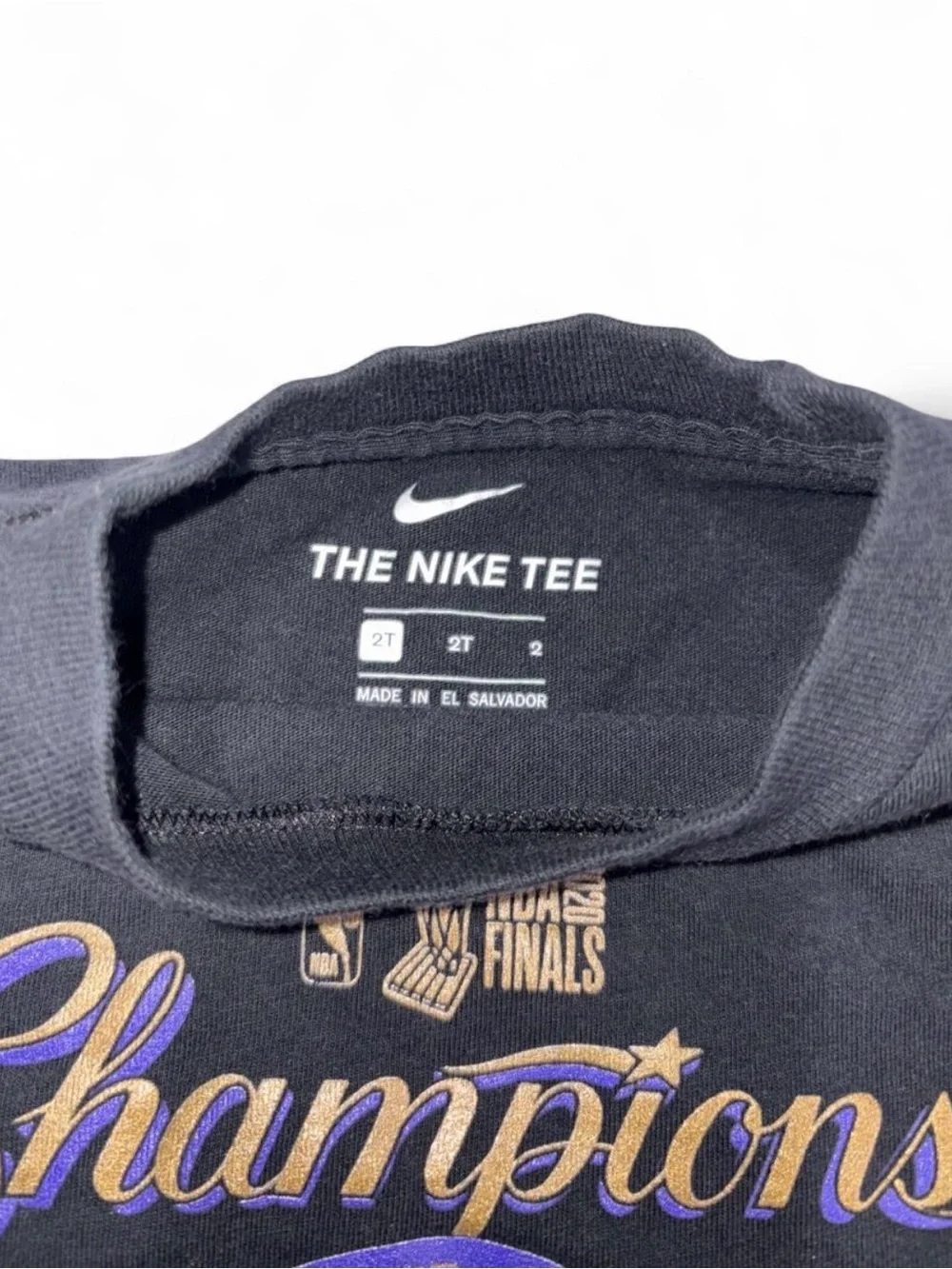 Nike Los Angeles Lakers Black 'Champions' Kids T-Shirt size 2T